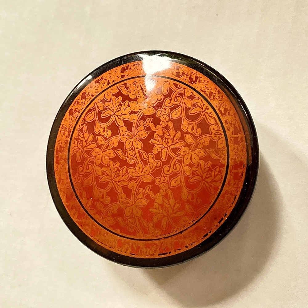 Asian inspired glossy trinket jewelry box with lid